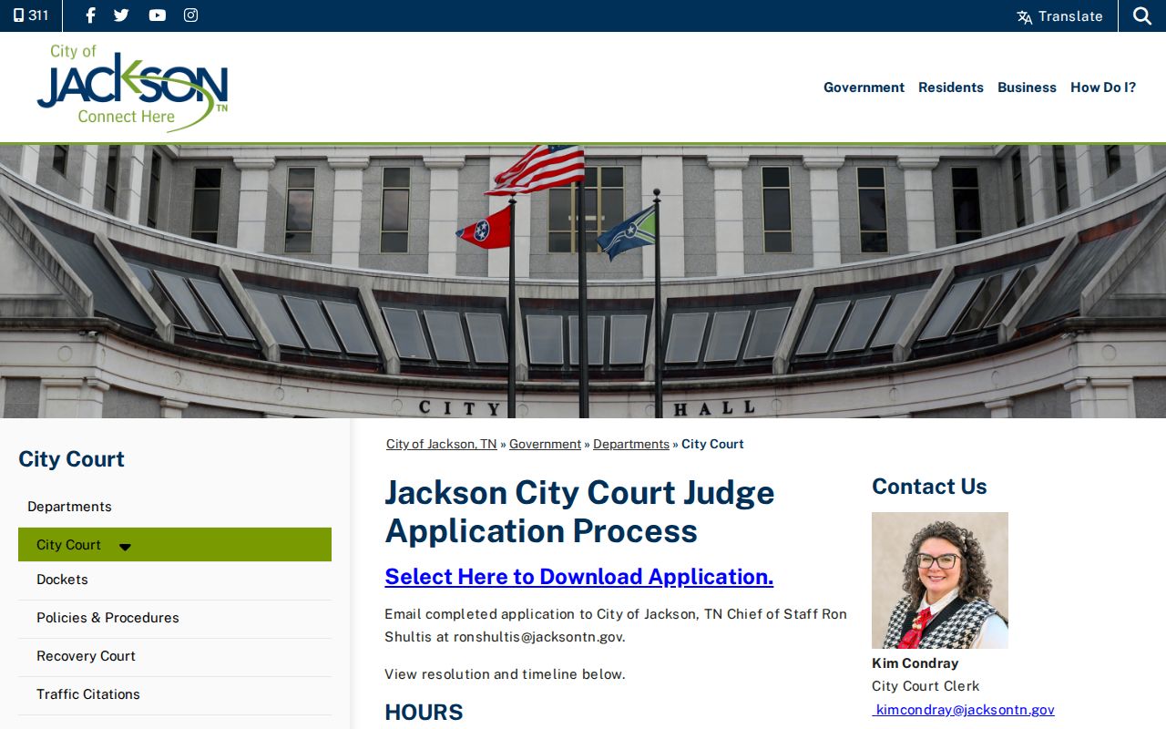 Madison County traffic warrant reference, Jackson City Court information page