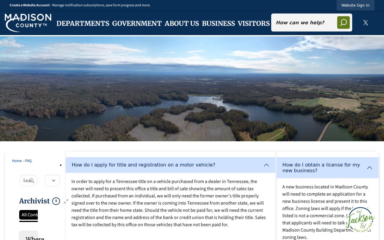 Madison County warrant records, county FAQ on court dates and traffic compliance