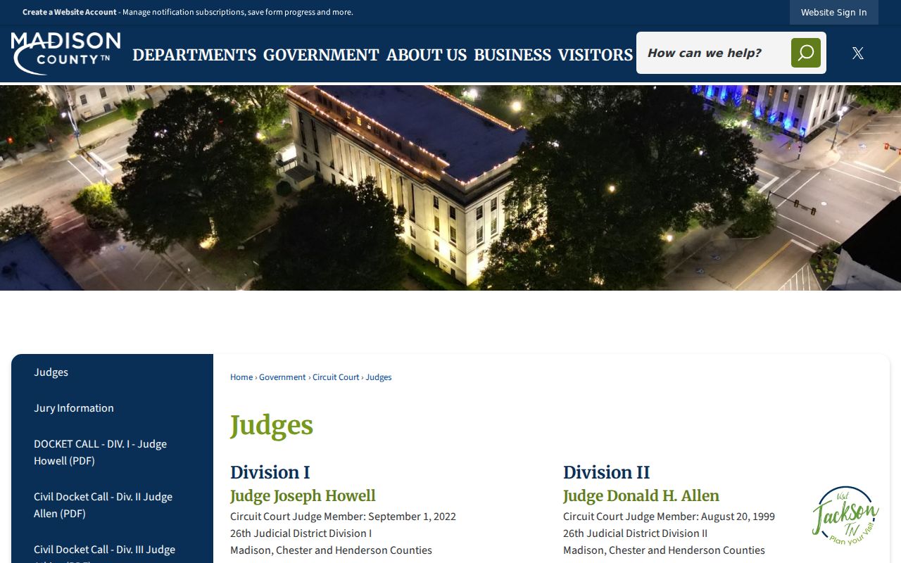Madison County arrest warrant reference, Circuit and Criminal Court divisions